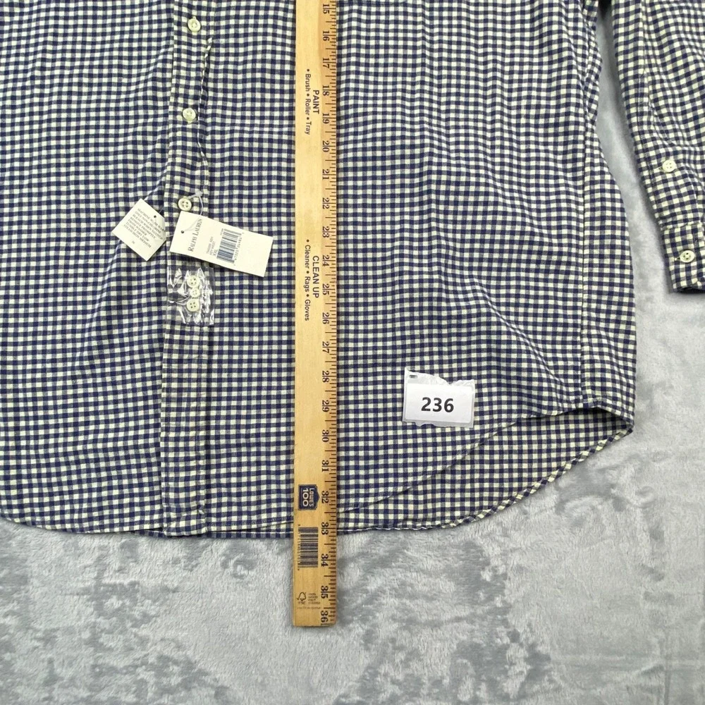 Polo Ralph Lauren Blake Shirt Mens XXL Blue White Gingham Check Cotton NWT
